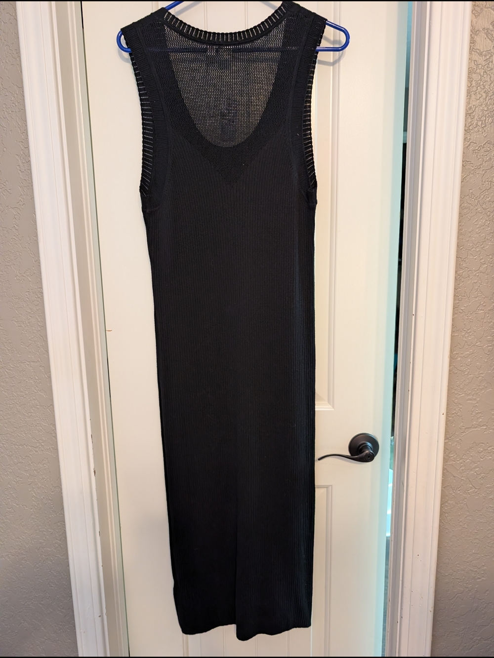 NWT GAP Black Ribbed Knit Maxi Dress XL Sleeveless Minimalist Summer Dress